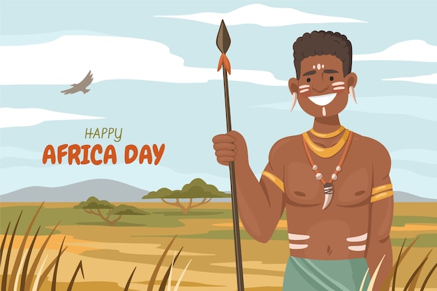Fondo piatto del giorno dell'Africa