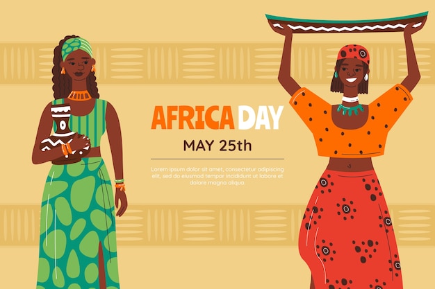 Fondo piatto del giorno dell'Africa