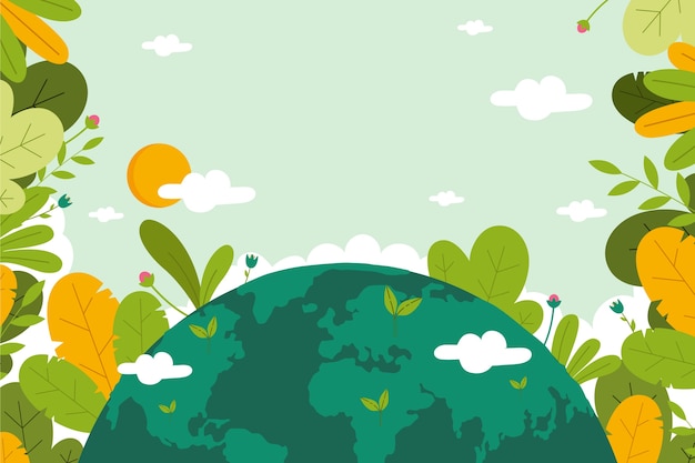 Fondo piatto del giorno della terra