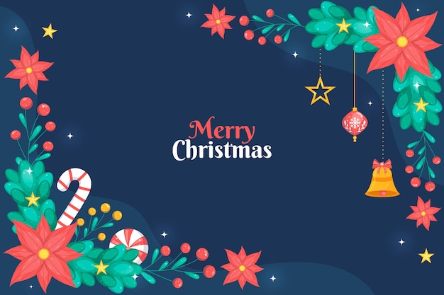 Fondo piatto della stagione di natale