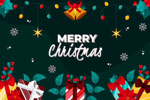 Fondo piatto della stagione di natale