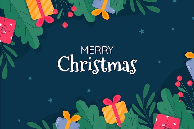 Fondo piatto di celebrazione della stagione di natale