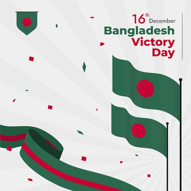 Fondo piatto disegnato a mano del giorno della vittoria del Bangladesh