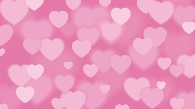 fondo rosa del cuore con effetto bokeh