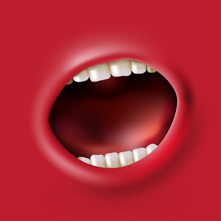 Vettore fondo rosso della bocca di grido aperto