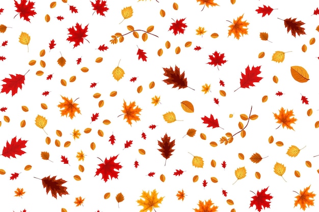 Fondo senza cuciture autunno con foglie che cadono. Illustrazione vettoriale Eps10