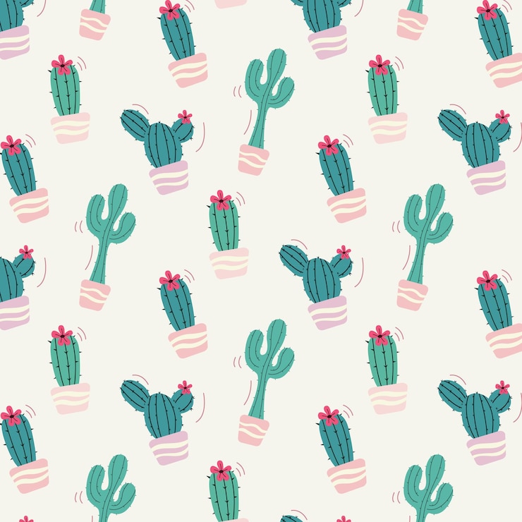 Fondo senza cuciture del cactus sveglio