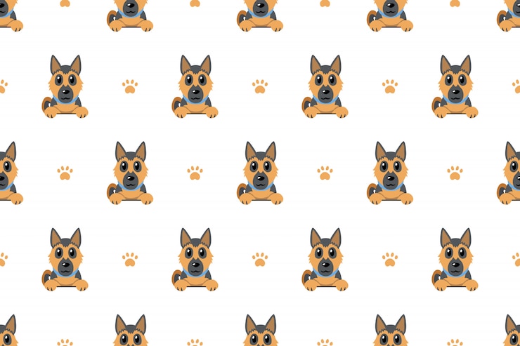 Vettore fondo senza cuciture del modello del cane da pastore tedesco