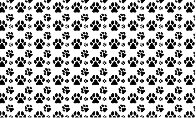 Fondo senza cuciture del modello della zampa dell'animale domestico. Impronta dell'illustrazione della carta da parati della zampa del cane o del gatto.