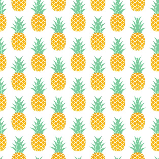 Fondo senza cuciture di ananas frutto tropicale.