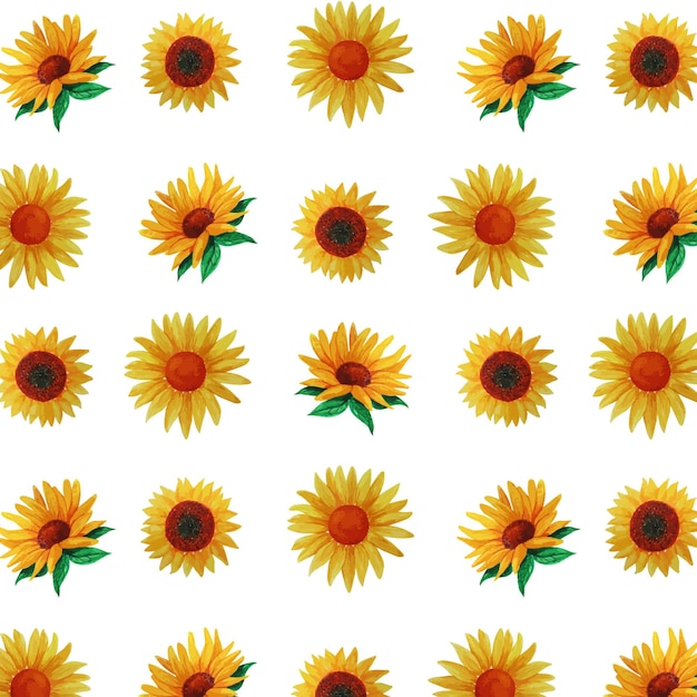 Fondo senza cuciture variopinto realistico del girasole dell'acquerello