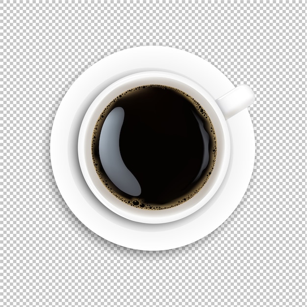 Fondo trasparente del caffè bianco della tazza