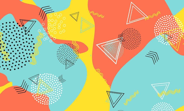 Fondo variopinto di divertimento di doodle astratto. Modello di forme di colore. Sfondo divertente Splash.