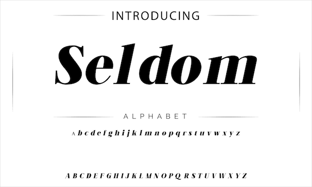 Font elegante maiuscolo minuscolo e numero Lettere classiche Disegni di moda minimi Tipografia