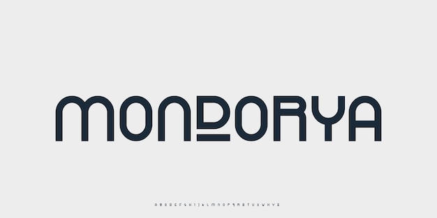 Font moderni alfabeto futuristico tecnologia digitale astratta