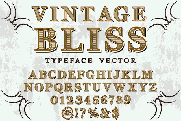 font Shadow Effect etichetta design beatitudine vintage