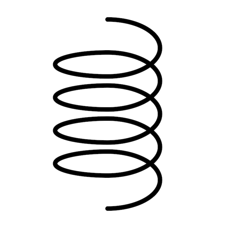 Vettore fonte a spirale iconica dell'assorbitore della bobina segno flessibile tratto modificabile illustrazione vettoriale