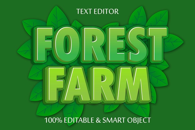 Forest farm 3 dimensioni in rilievo in stile cartone animato