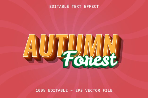 Foresta d'autunno con effetto di testo modificabile in stile moderno