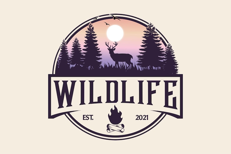 Vettore foresta di cervi della fauna selvatica