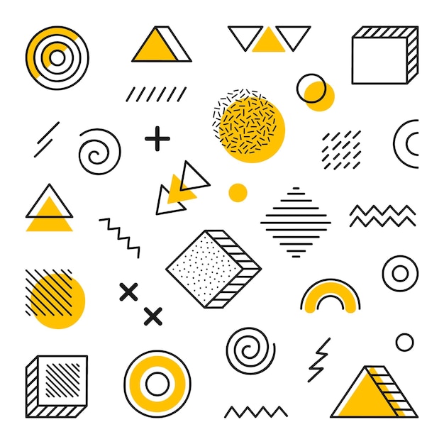 Forma astratta disegnata a mano diversa geometrica.