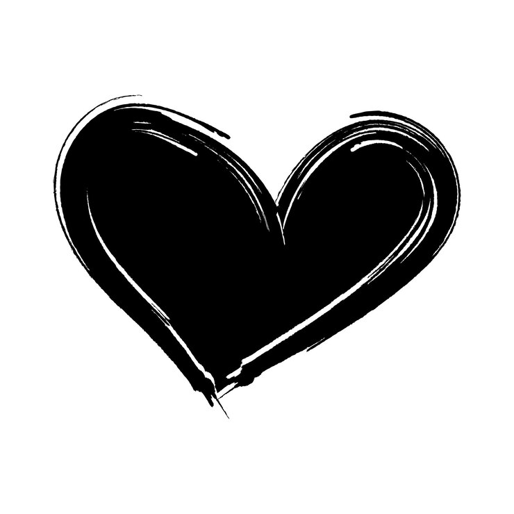 Forma del cuore del grunge disegnato a mano. Illustrazione vettoriale. Doodle Cuore.