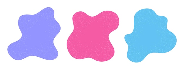Forma di blob colorata organica isolata su sfondo trasparente Set vettoriale di forme fluide astratte