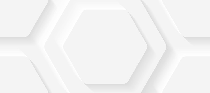 Vettore forma esagonale 3d sfondo minimalista astratto bianco
