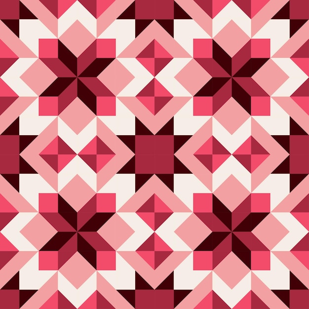 Forma geometrica astratta patternsquare e forma triangolare piastrelle modello di illustrazione senza giunture di colore rosso per banner poster di sfondo