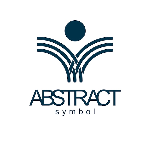 Forma geometrica astratta vettoriale ideale per l'uso come logo astratto di carriera aziendale di successo, simbolo. Logotipo moderno isolato su sfondo bianco.