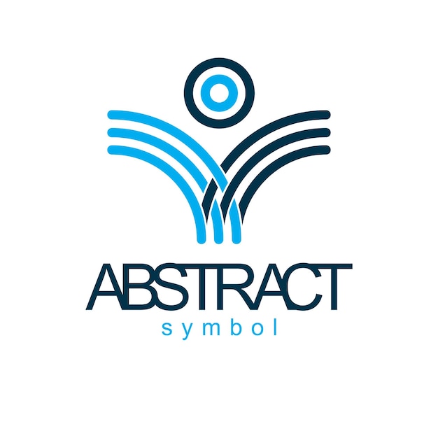 Forma geometrica astratta vettoriale ideale per l'uso come logo astratto di carriera aziendale di successo, simbolo. Logotipo moderno isolato su sfondo bianco.