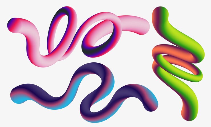 Vettore forma ondulata con colori gradienti su sfondo bianco illustrazione vettoriale