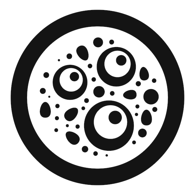 Forma rotonda in bianco e nero con cerchi che creano un disegno astratto