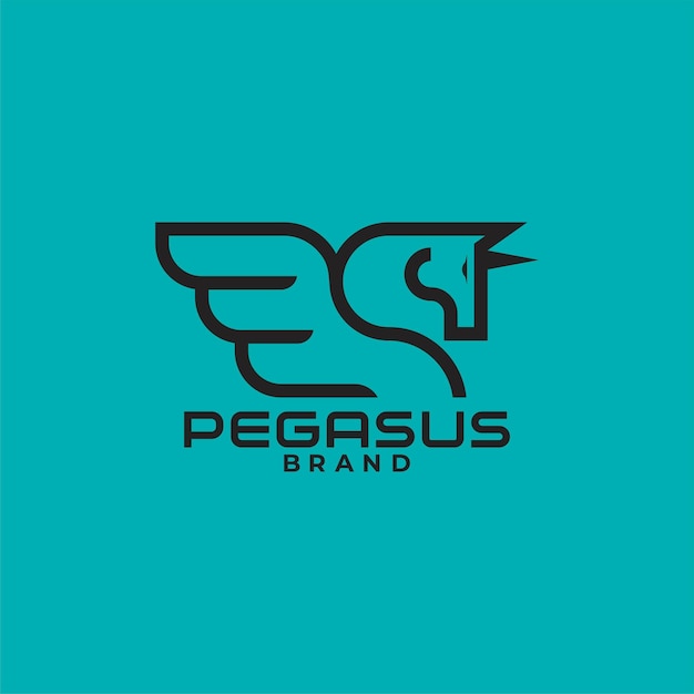 Forma semplice e moderna per il logo Pegasus