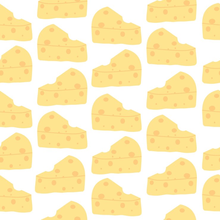 Vettore formaggio a disegno a mano a disegno senza cuciture