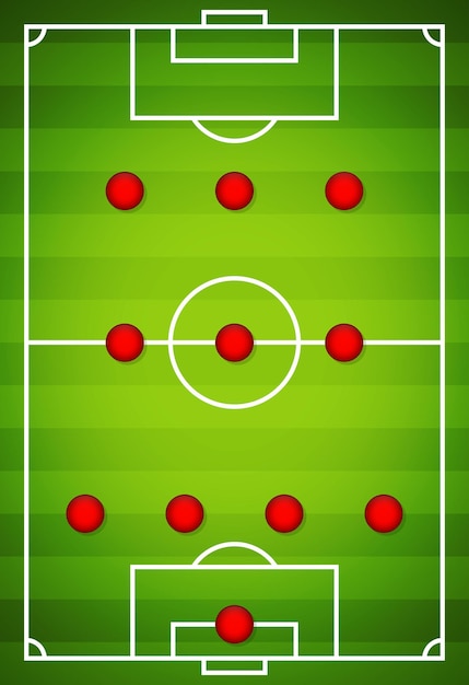 Formazione della squadra di calcio Campo da calcio o da calcio 433