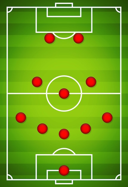 Formazione della squadra di calcio Campo da calcio o da calcio 532