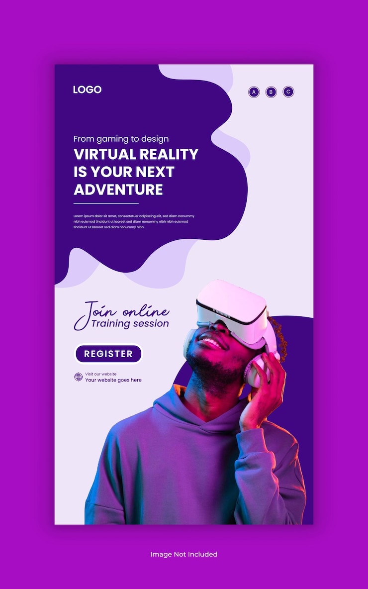 Vettore formazione online di eventi metaverse modello di storia di social media o workshop vr progettazione di storia instagram