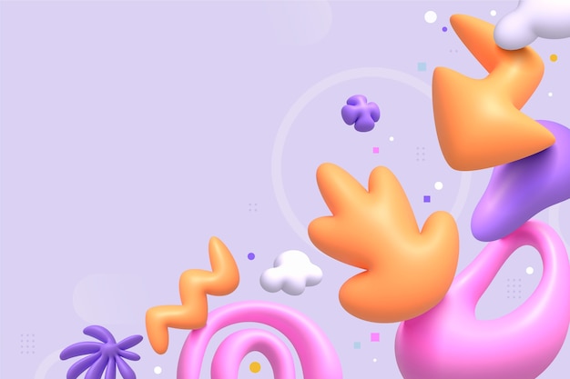 Forme astratte 3D sfondo colorato