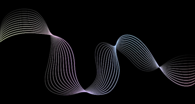 Forme astratte geometriche futuristiche a mezza tonalità al neon pulsanti linee ondulate gradiente strisce curve su