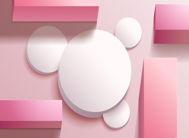Forme astratte rosa e bianche