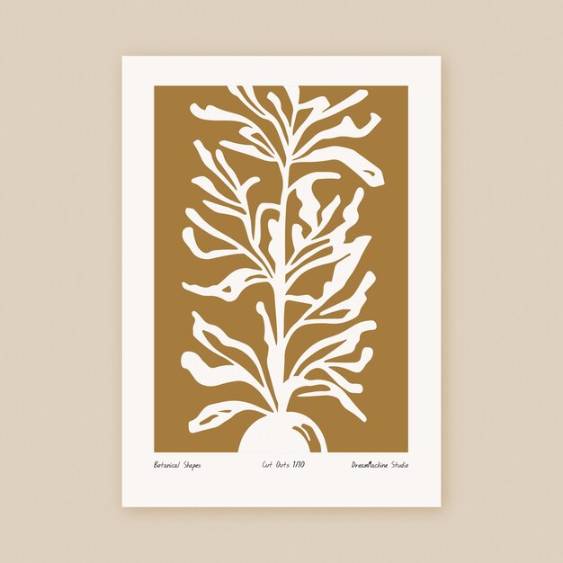 Forme botaniche Stile Matisse Ispirato Boho Stampa artistica stampabile