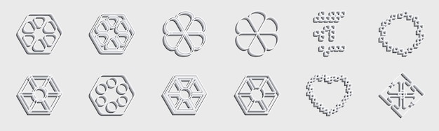 Forme brutali Grande collezione di oggetti geometrici grafici astratti Forme semplici