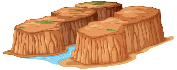 Vettore forme del deserto con fiumi