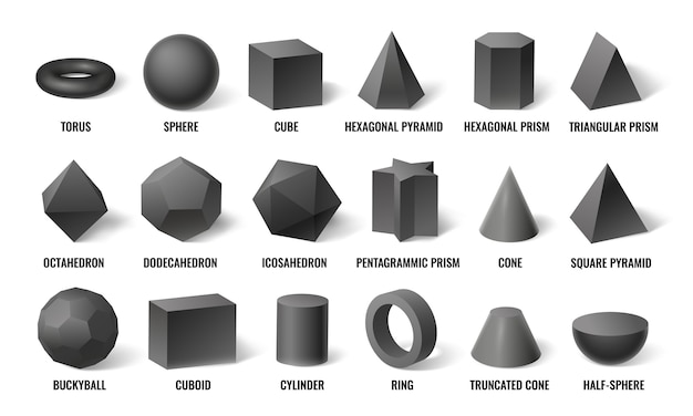 Forme di base 3d realistiche.