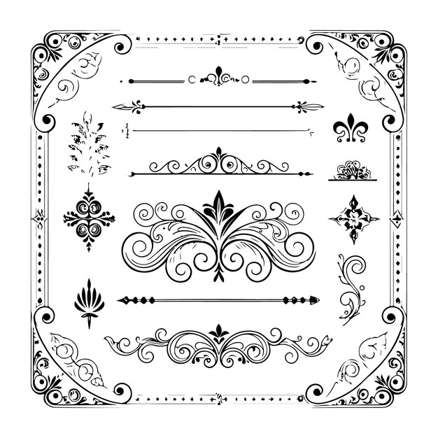 Forme divisorie vintage tipografia di libri componenti di design ornamentale e separatore di testo dcor Bor