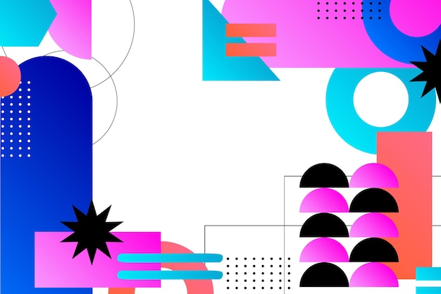 Forme e sfondo astratti minimi disegnati a mano alla moda vettoriali gratis