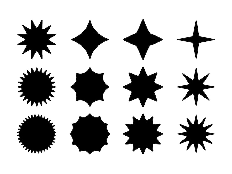Vettore forme geometriche astratte brutaliste e griglie brutale figura contemporanea stella fiore a spirale ovale