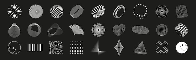 Forme geometriche surreali sfondi astratti e modelli elementi di telaio cyberpunk e griglie prospettive Geometria forme di telaio e griglia illustrazione vettoriale