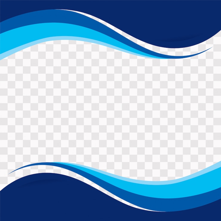 Forme ondulate blu su sfondo trasparente